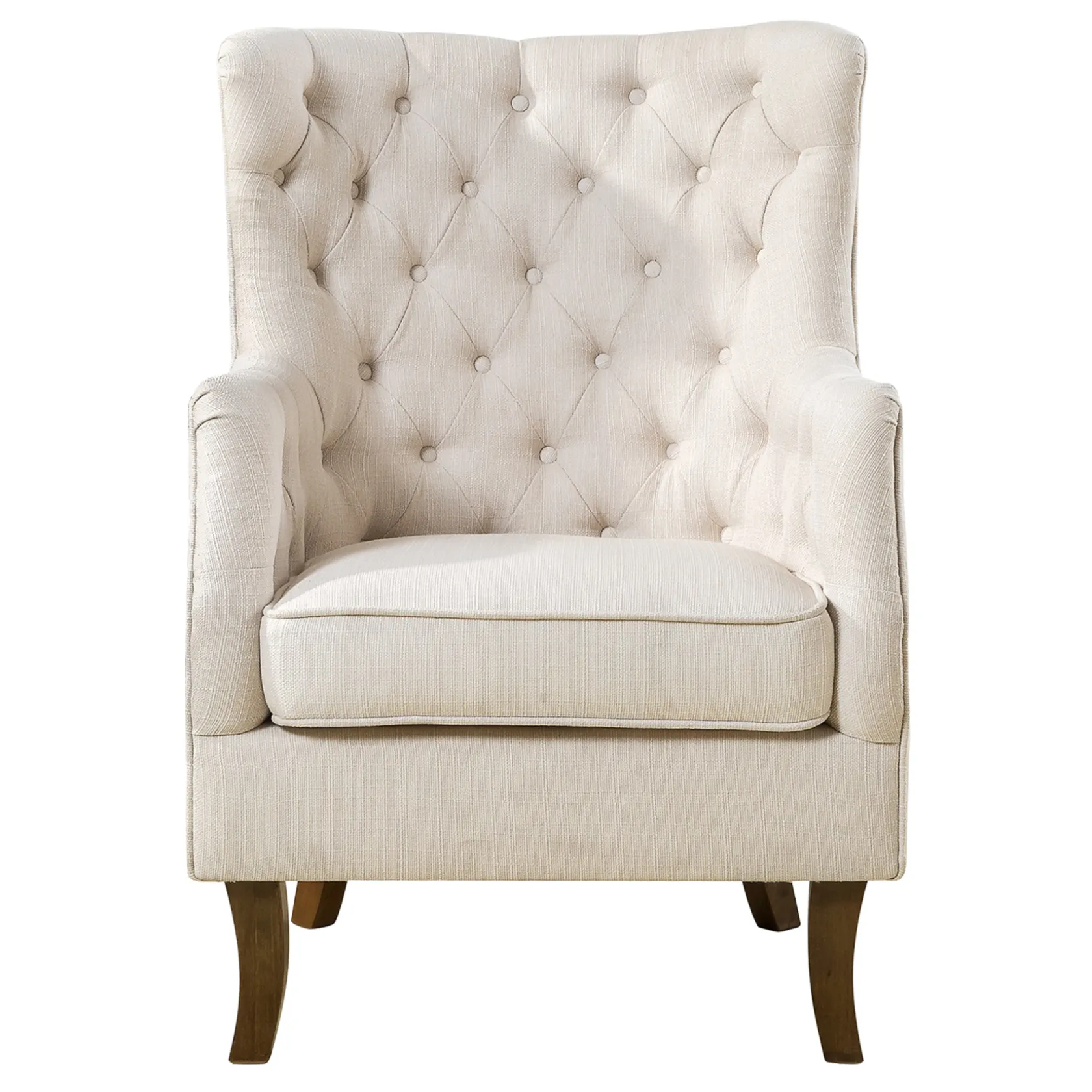 * Norfolk White Tufted Accent Chair, Kd Opening Sales