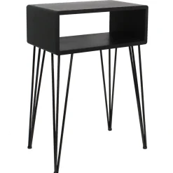 * Open-Storage Accent Table With Hairpin Legs, Dark Grey Outlet