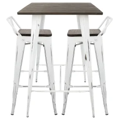 * Oregon 3-Piece White Dining Table Set Premium