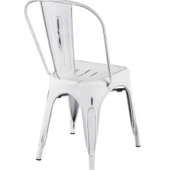 * Oregon Vintage White Metal Dining Chair Opening Sales