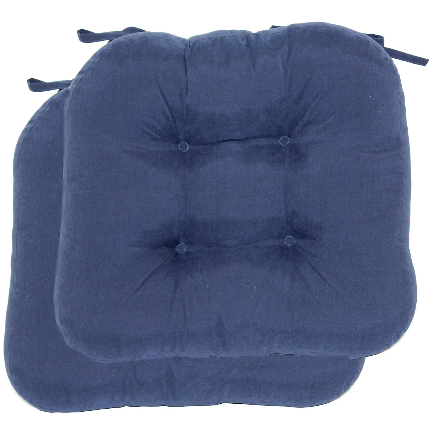 * 2-Pack Navy Microsuede Chair Pads Flash Sale