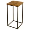 * Parquet Wood Top Side Table Outlet