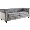 * Providence Chesterfield Grey Velvet Tufted Sofa, 79 Promotion