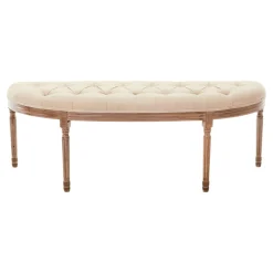 * Providence Lourdes Tufted Curved Bench, Neutral Clearance