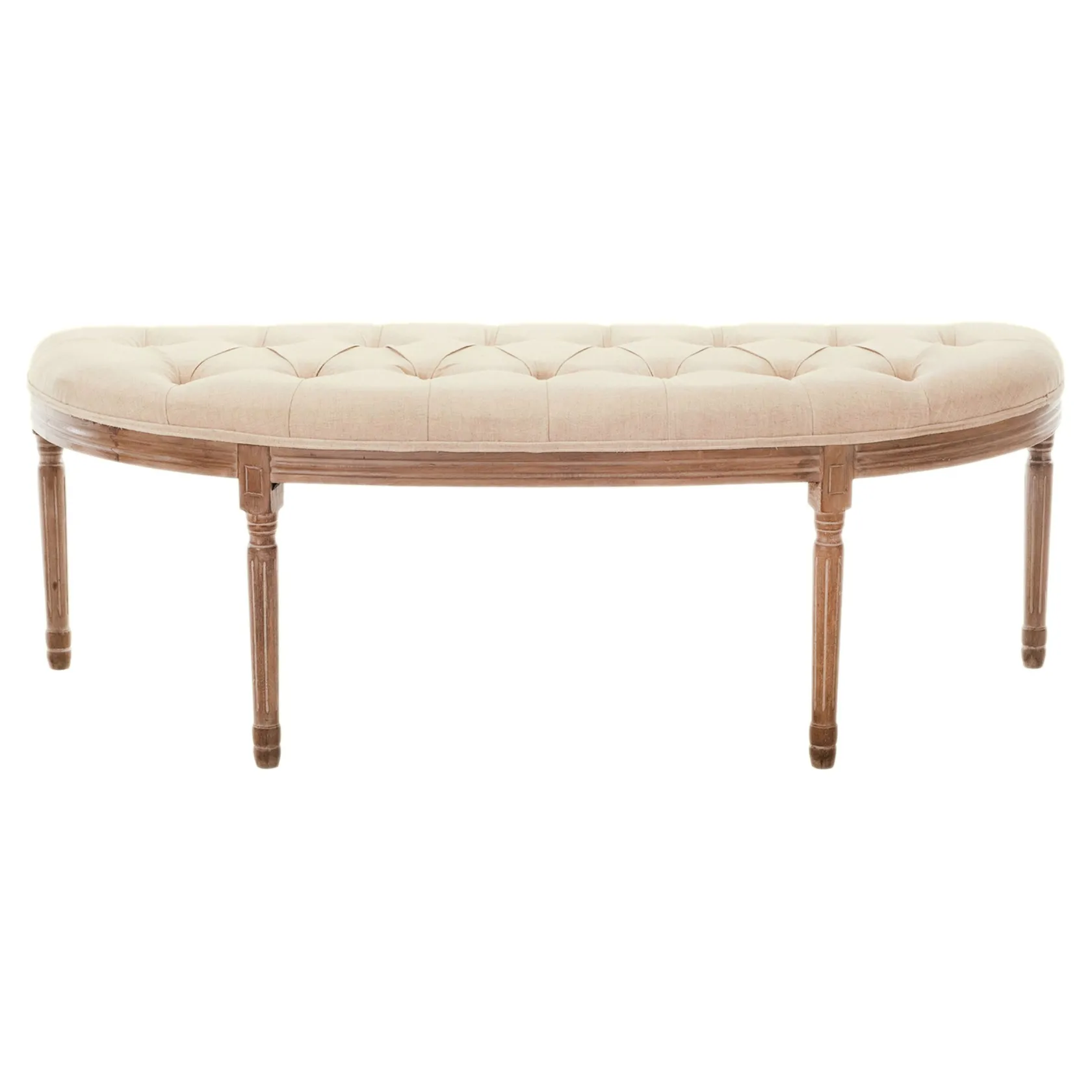 * Providence Lourdes Tufted Curved Bench, Neutral Clearance
