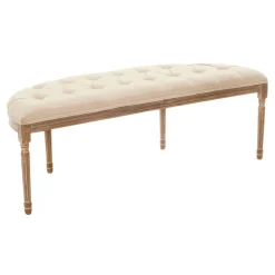 * Providence Lourdes Tufted Curved Bench, Neutral Clearance