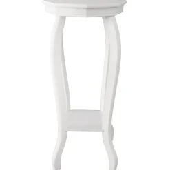 * Providence White Wood Octagon Top Plant Stand Opening Sales