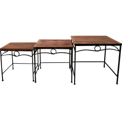 * Rectangle Wood Top With Metal Leg Table, Large Featured