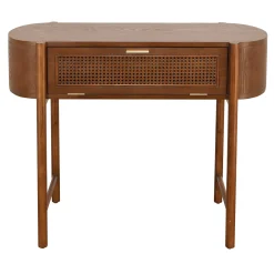 * Reston Round Corner Wooden Console Table Less Expensive