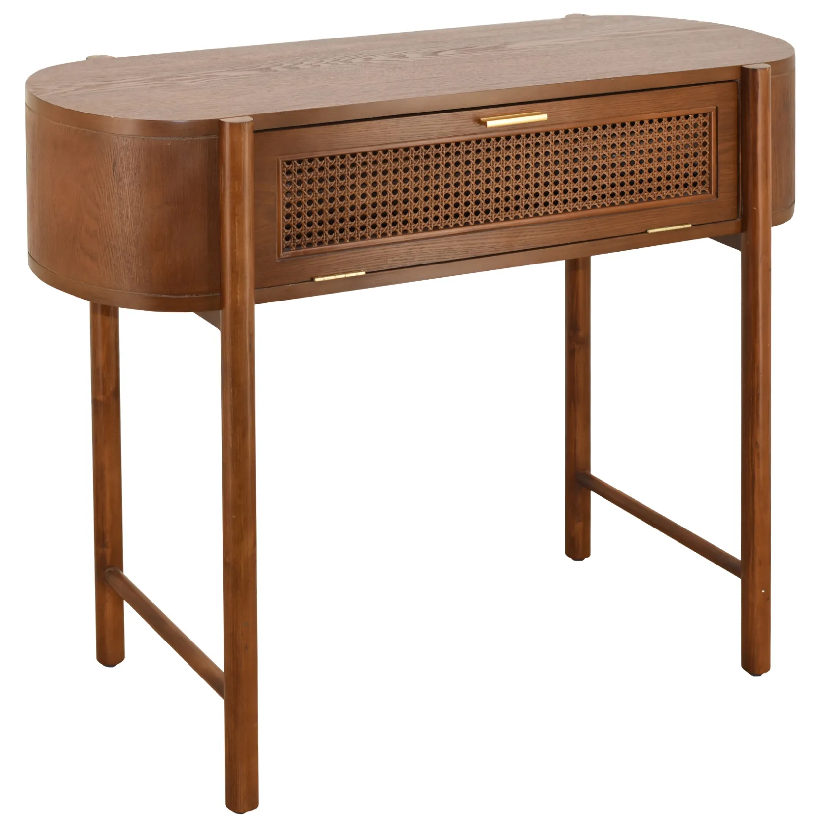 * Reston Round Corner Wooden Console Table Less Expensive