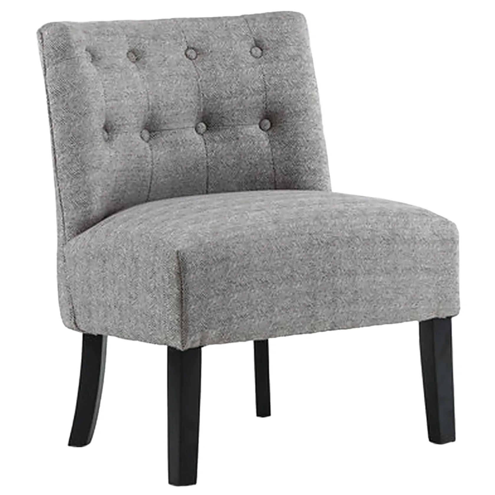 * Rich Dark Grey Tufted Armless Accent Chair With Performance Fabric Opening Sales