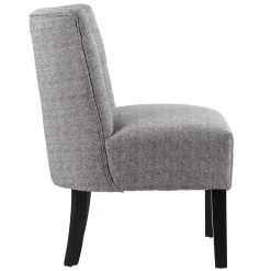 * Rich Dark Grey Tufted Armless Accent Chair With Performance Fabric Opening Sales