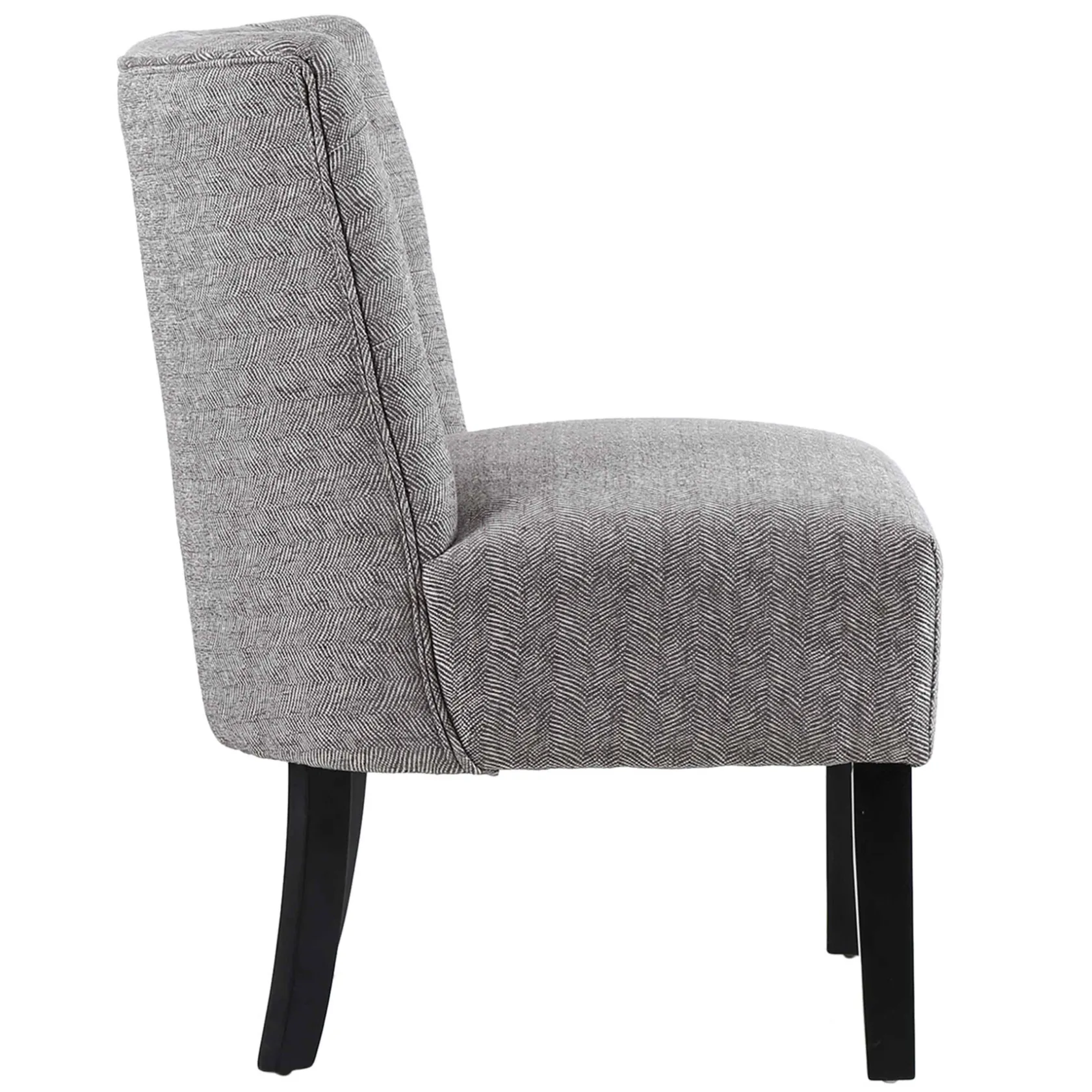 * Rich Dark Grey Tufted Armless Accent Chair With Performance Fabric Opening Sales