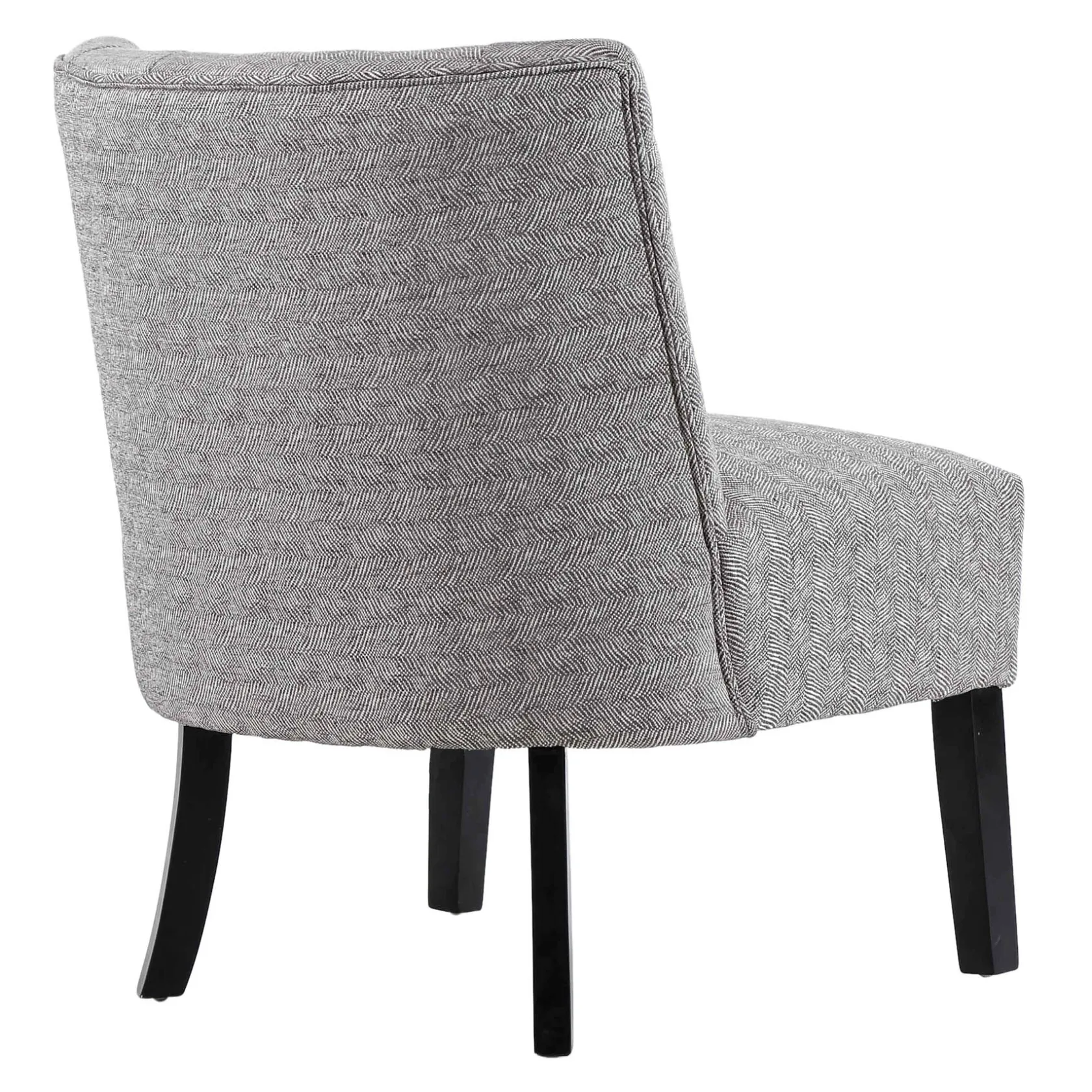 * Rich Dark Grey Tufted Armless Accent Chair With Performance Fabric Opening Sales