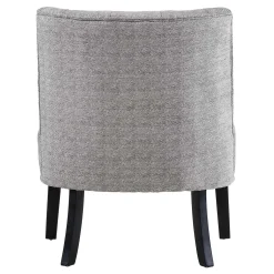 * Rich Dark Grey Tufted Armless Accent Chair With Performance Fabric Opening Sales