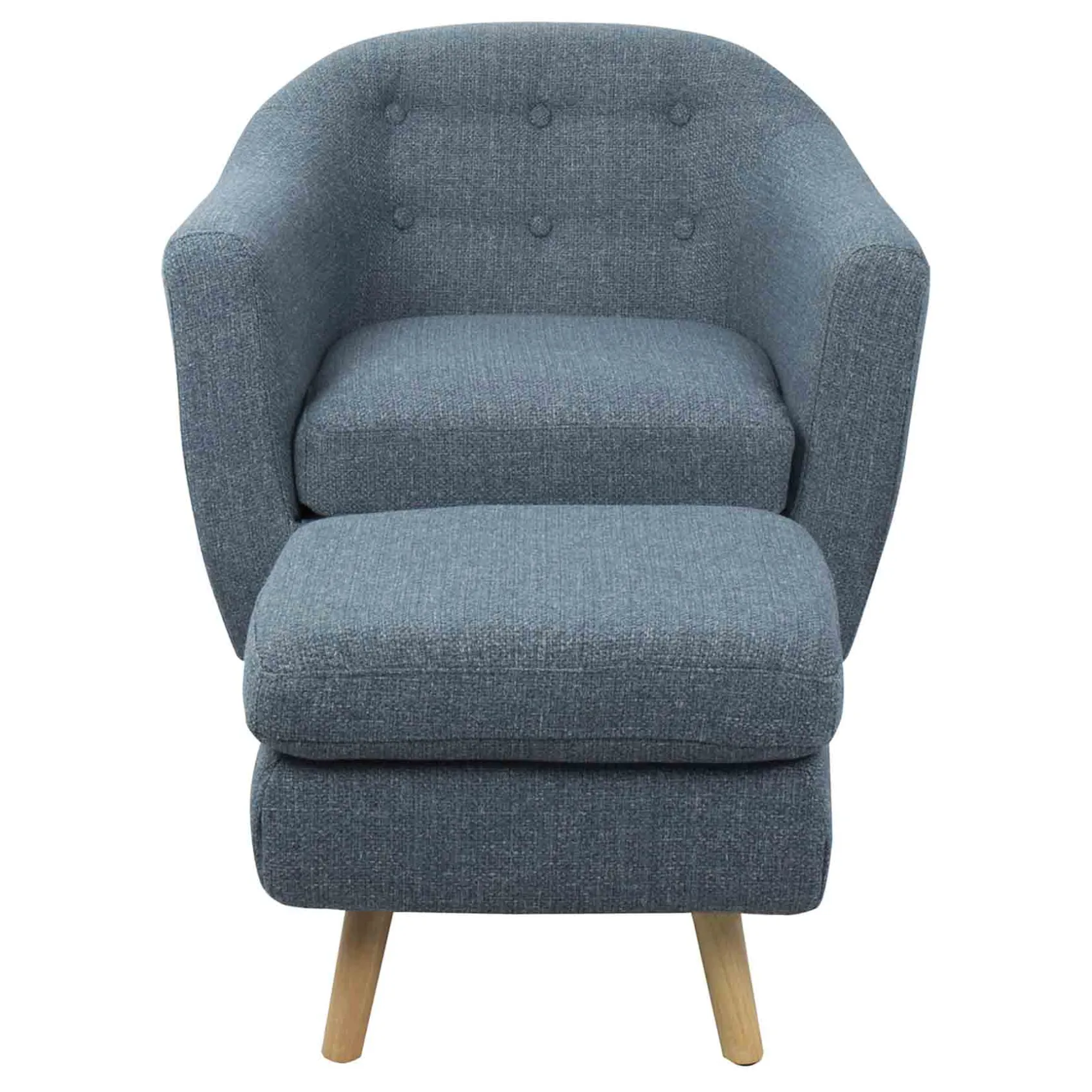 * Rockwell Accent Chair & Ottoman Set, Blue Bargain Sale