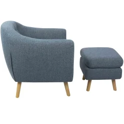 * Rockwell Accent Chair & Ottoman Set, Blue Bargain Sale