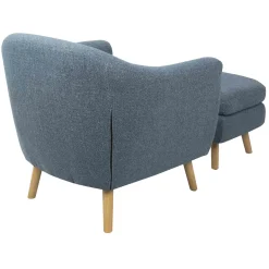 * Rockwell Accent Chair & Ottoman Set, Blue Bargain Sale