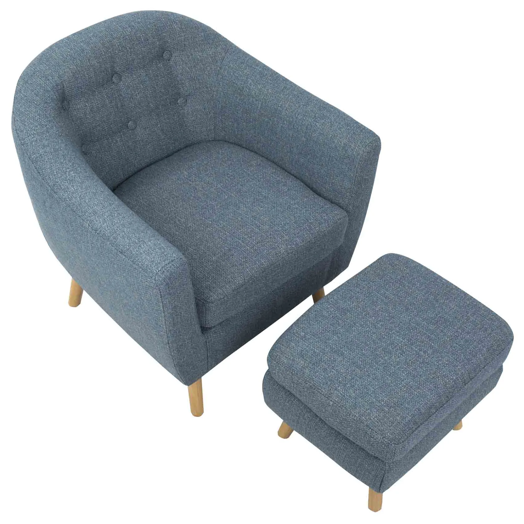 * Rockwell Accent Chair & Ottoman Set, Blue Bargain Sale