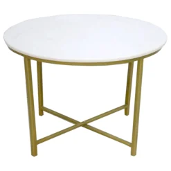 * Round Gold Coffee Table With Marble Top Low Price
