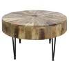 * Round Mango Wood Coffee Table With Metal Hairpin Legs Cheaper