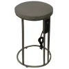 * Round Wood-Top Gold Metal C-Table With Usb Port, Small Online Discount