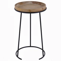 * Round Wood-Top Metal C-Table Clearance