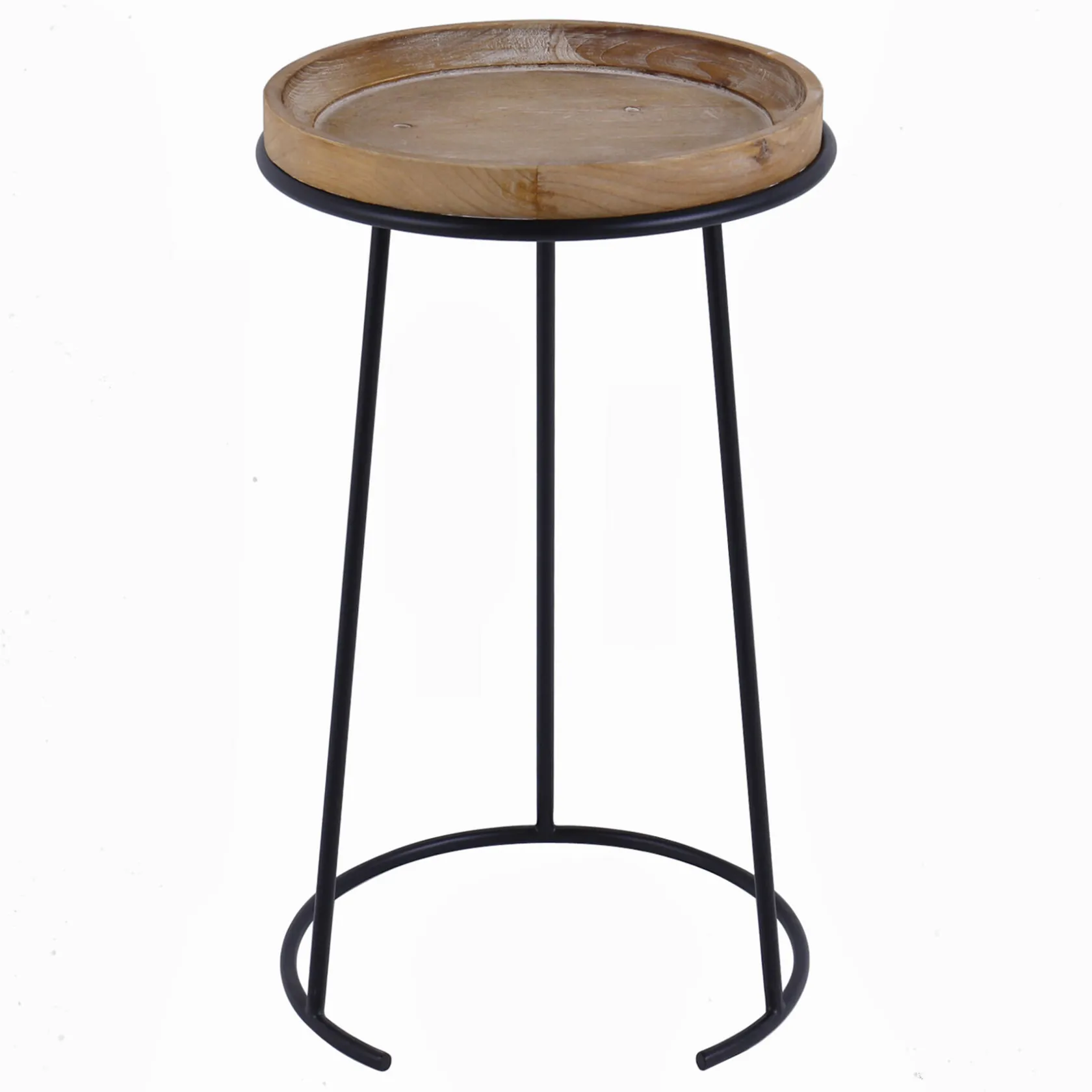 * Round Wood-Top Metal C-Table Clearance