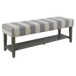 * Roxbury Grey Striped Bench Outlet