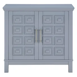 * Sadie 2-Drawer Geometric Cabinet, Grey Bargain Sale