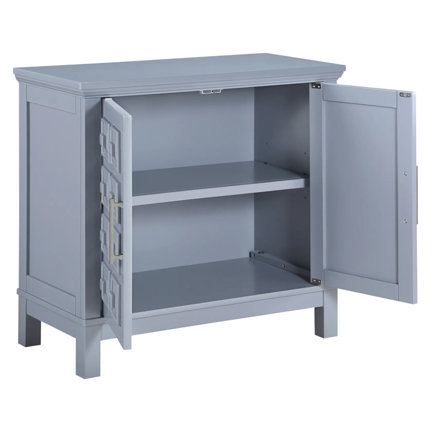 * Sadie 2-Drawer Geometric Cabinet, Grey Bargain Sale