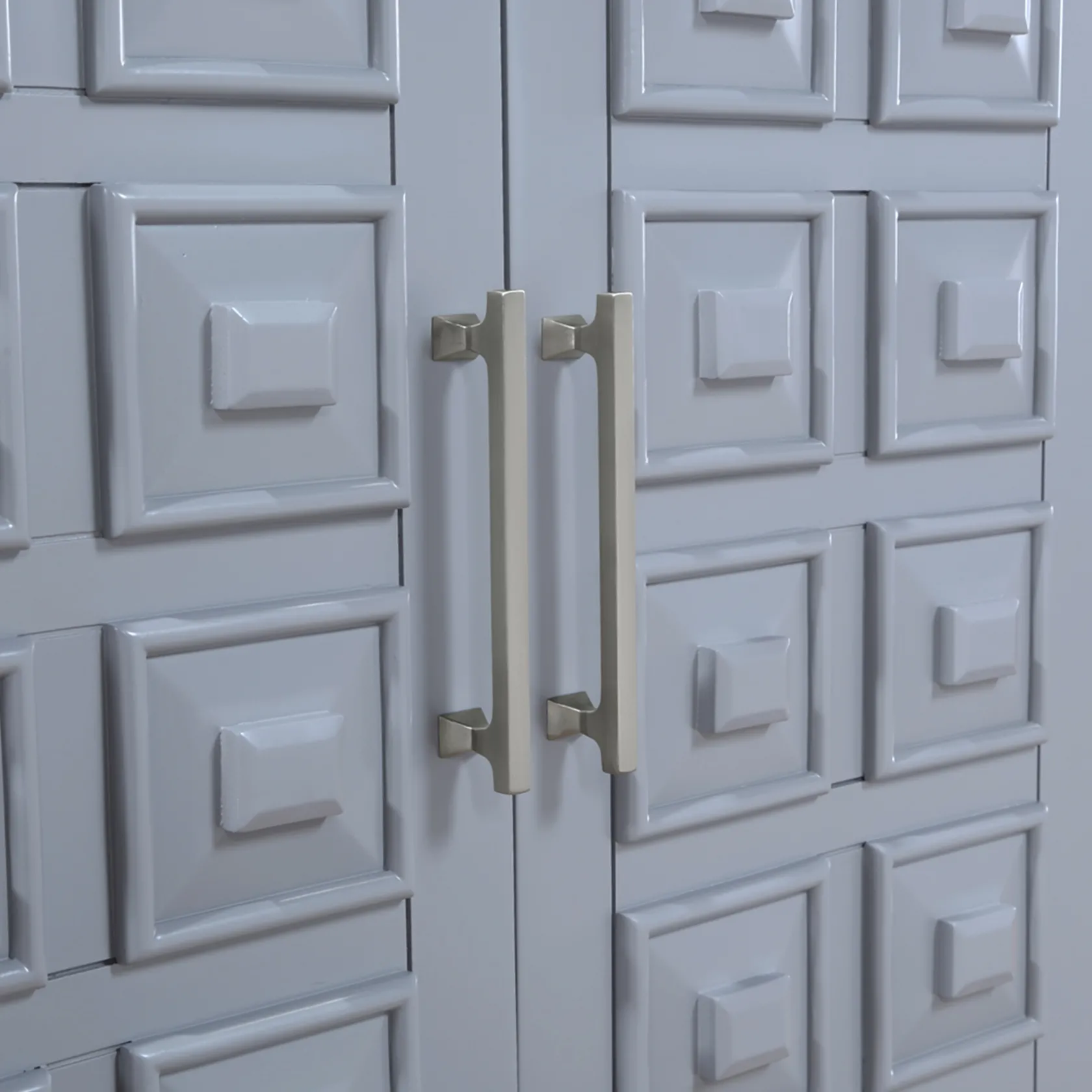 * Sadie 2-Drawer Geometric Cabinet, Grey Bargain Sale