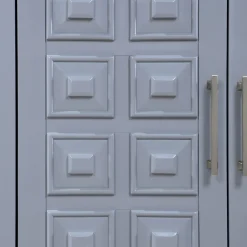 * Sadie 2-Drawer Geometric Cabinet, Grey Bargain Sale