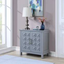 * Sadie 2-Drawer Geometric Cabinet, Grey Bargain Sale