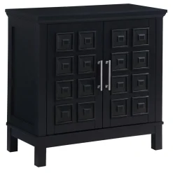 * Sadie 2-Drawer Geometric Cabinet, Black Outlet