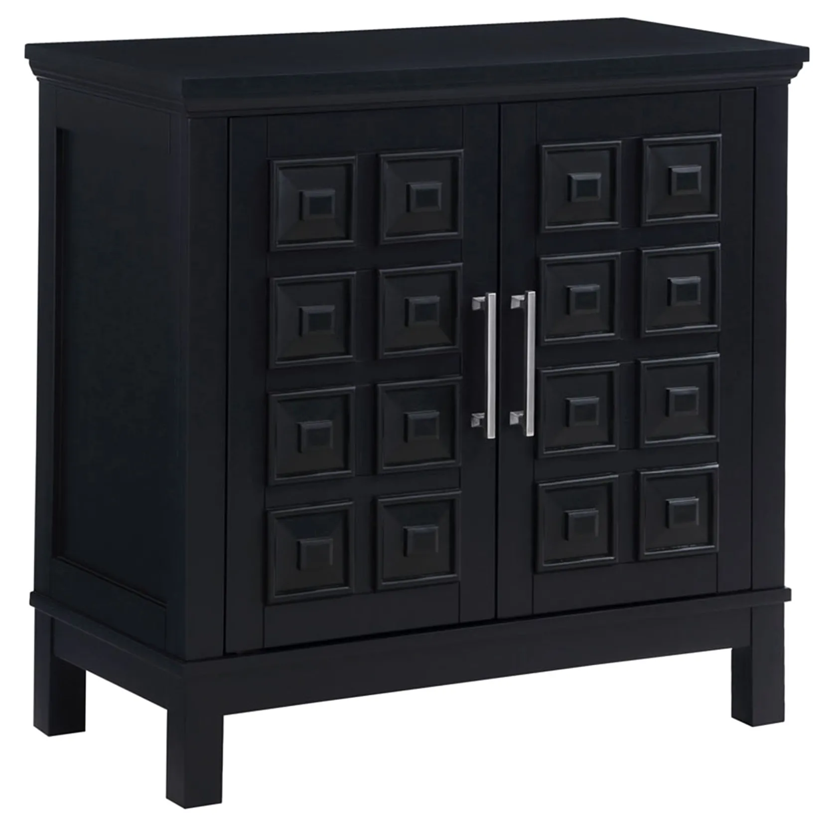 * Sadie 2-Drawer Geometric Cabinet, Black Outlet