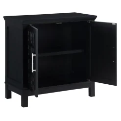 * Sadie 2-Drawer Geometric Cabinet, Black Outlet
