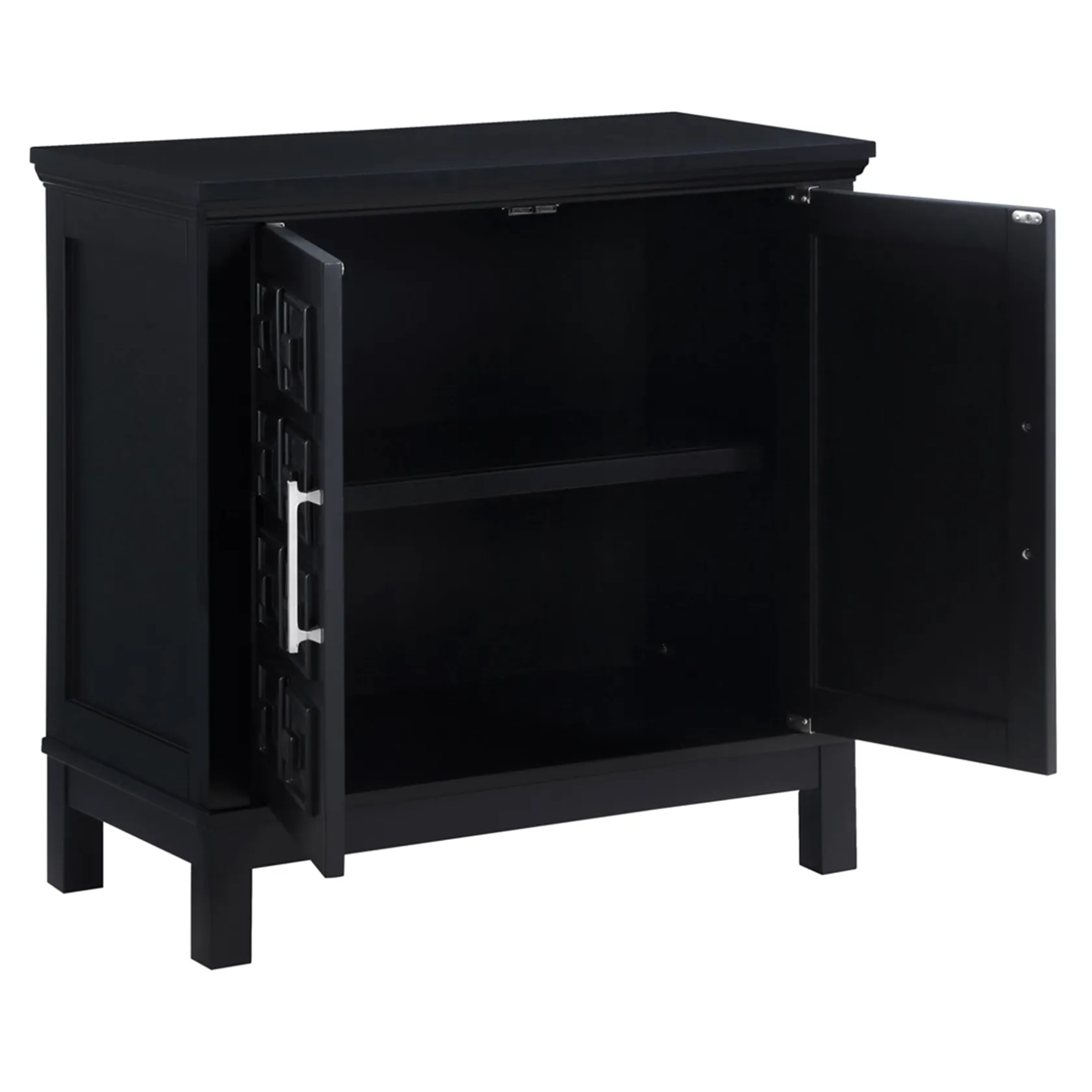 * Sadie 2-Drawer Geometric Cabinet, Black Outlet
