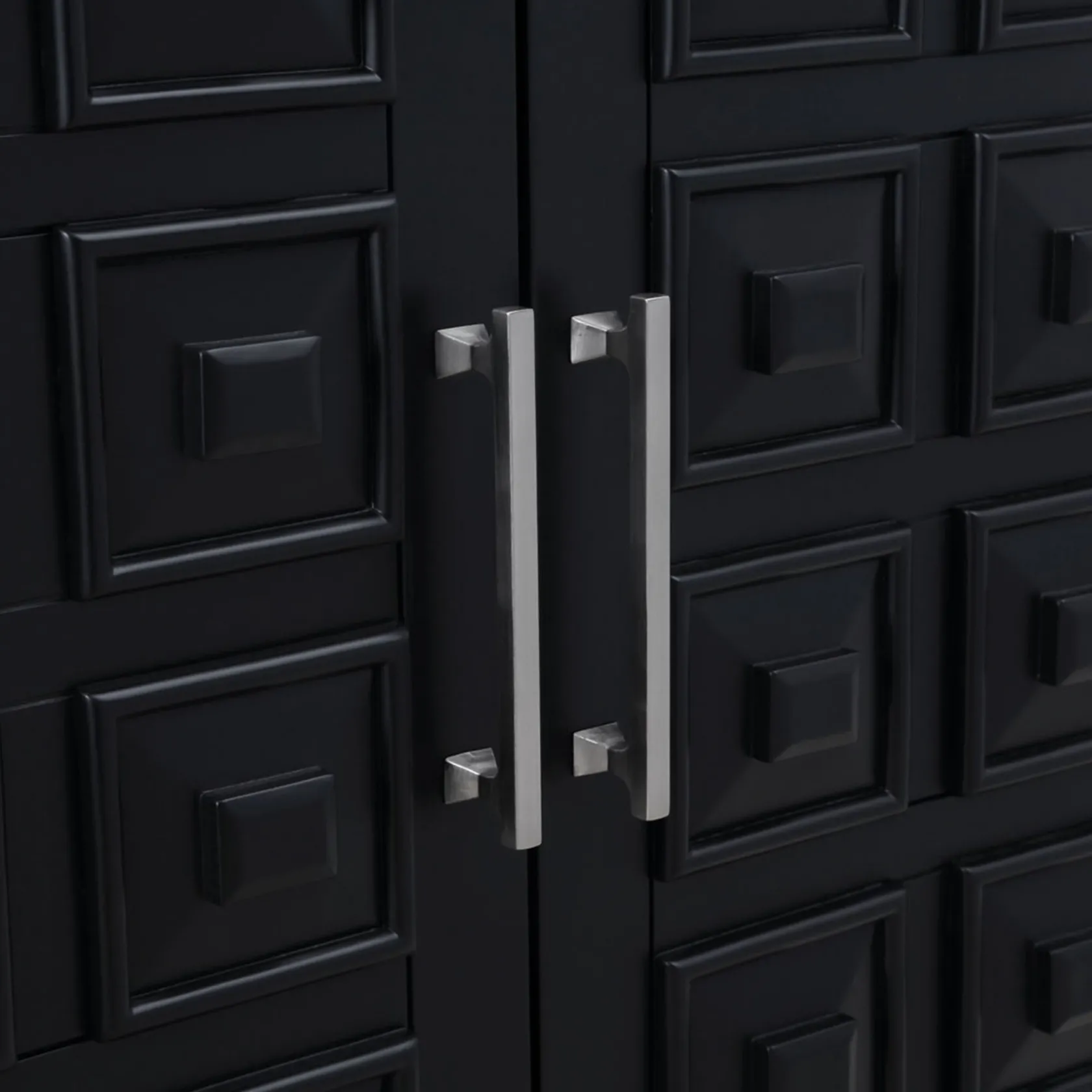 * Sadie 2-Drawer Geometric Cabinet, Black Outlet