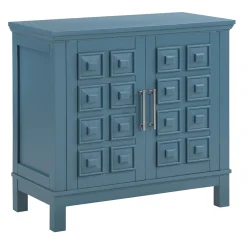 * Sadie 2-Drawer Geometric Cabinet, Turquoise Clearance