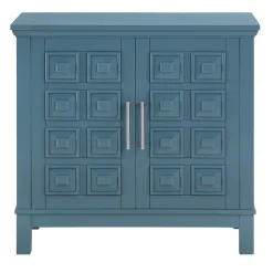 * Sadie 2-Drawer Geometric Cabinet, Turquoise Clearance