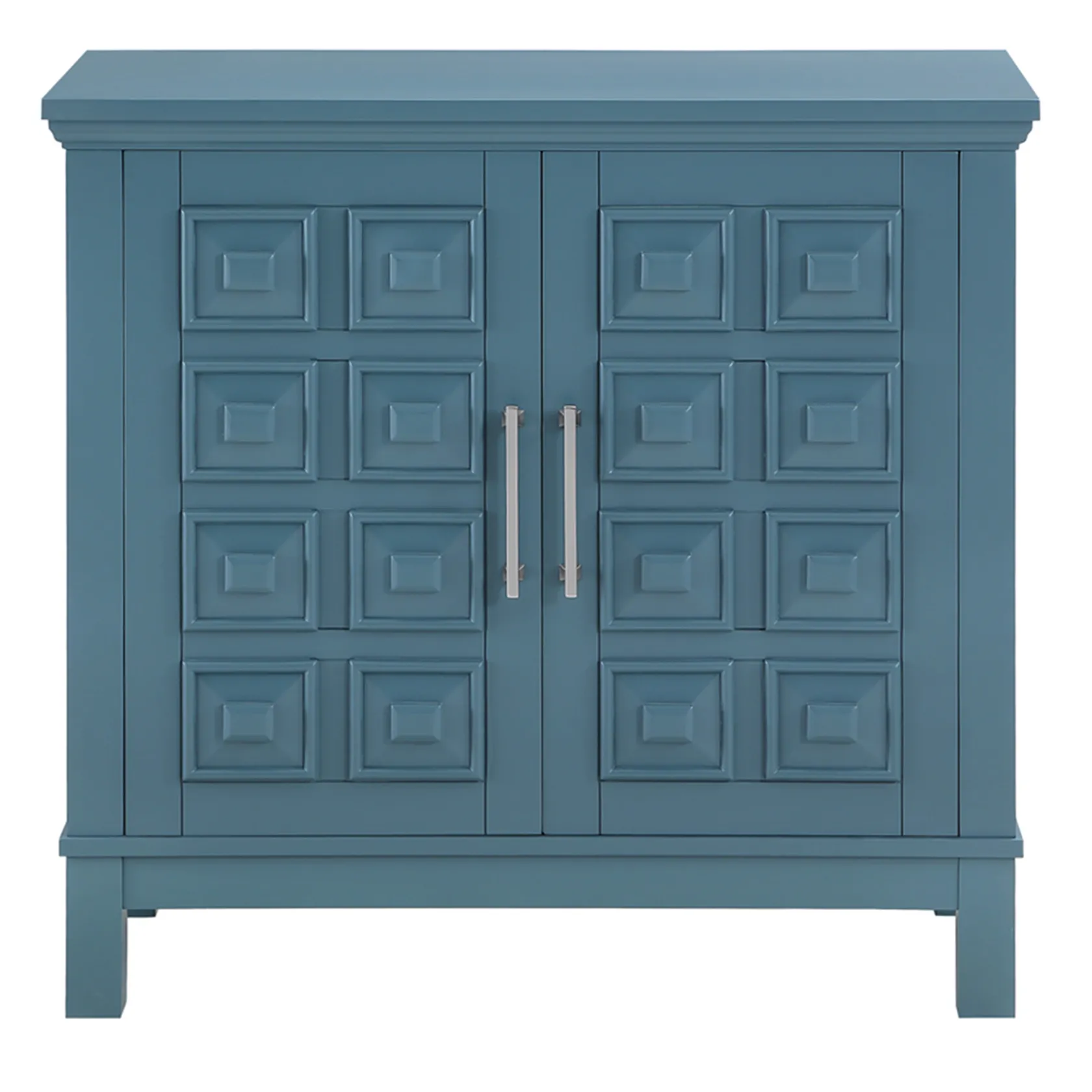 * Sadie 2-Drawer Geometric Cabinet, Turquoise Clearance