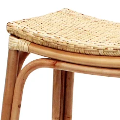 * Set Of 2 Indah Rattan Backless Barstool, Honey Bargain Sale