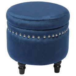 * Stanley Navy Storage Ottoman Premium