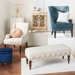 * Stanley Navy Storage Ottoman Premium