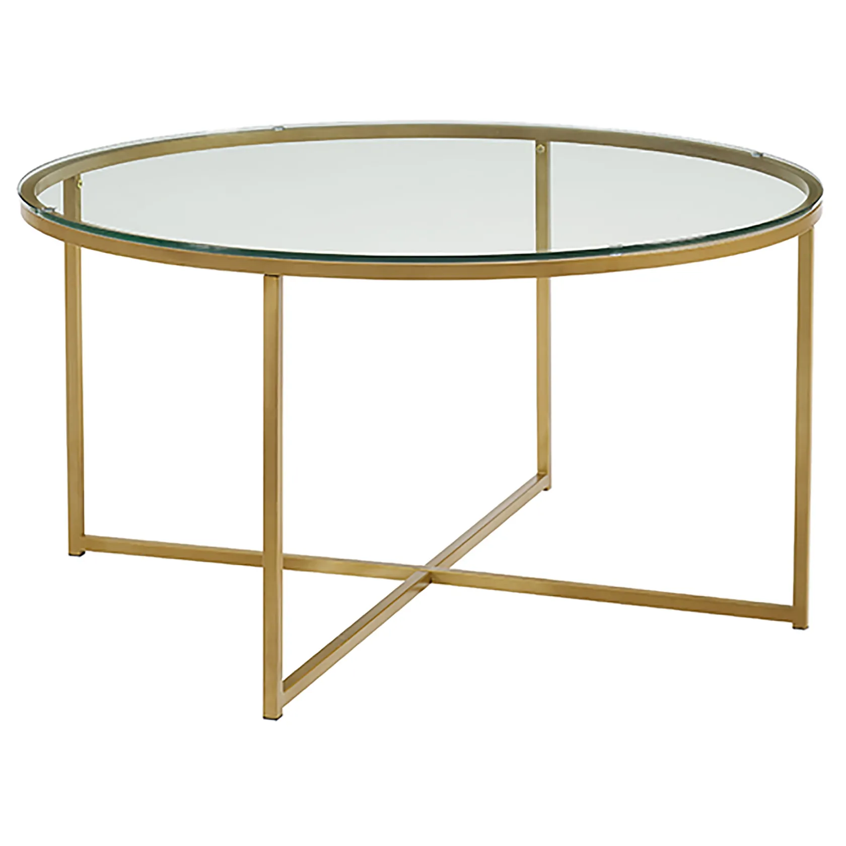 * Stella Round Glass Coffee Table Gold Exquisite Gifts