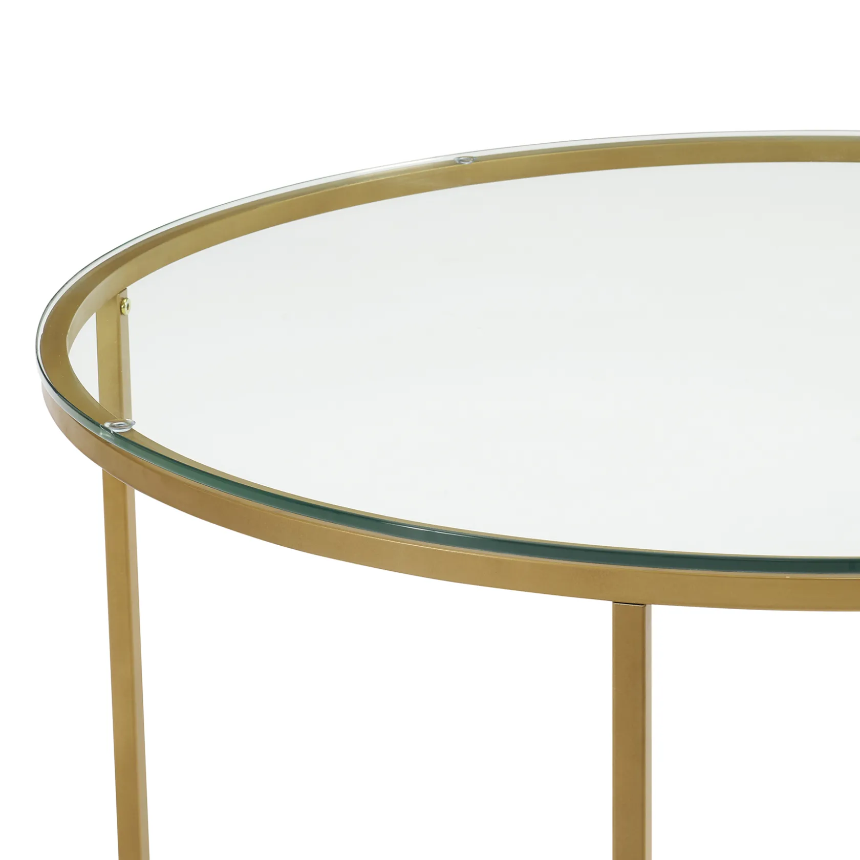 * Stella Round Glass Coffee Table Gold Exquisite Gifts