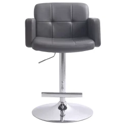 * Stout Adjustable Faux Leather Barstool, Grey Discount