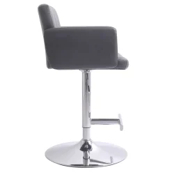 * Stout Adjustable Faux Leather Barstool, Grey Discount