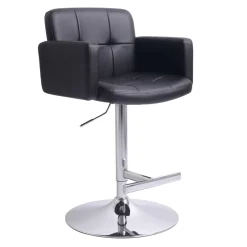 * Stout Adjustable Faux Leather Barstool, Black Fashion